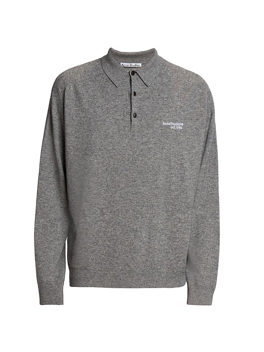 Men's Kluxey Yak-Wool Polo Shirt - Dark Grey - Size XL