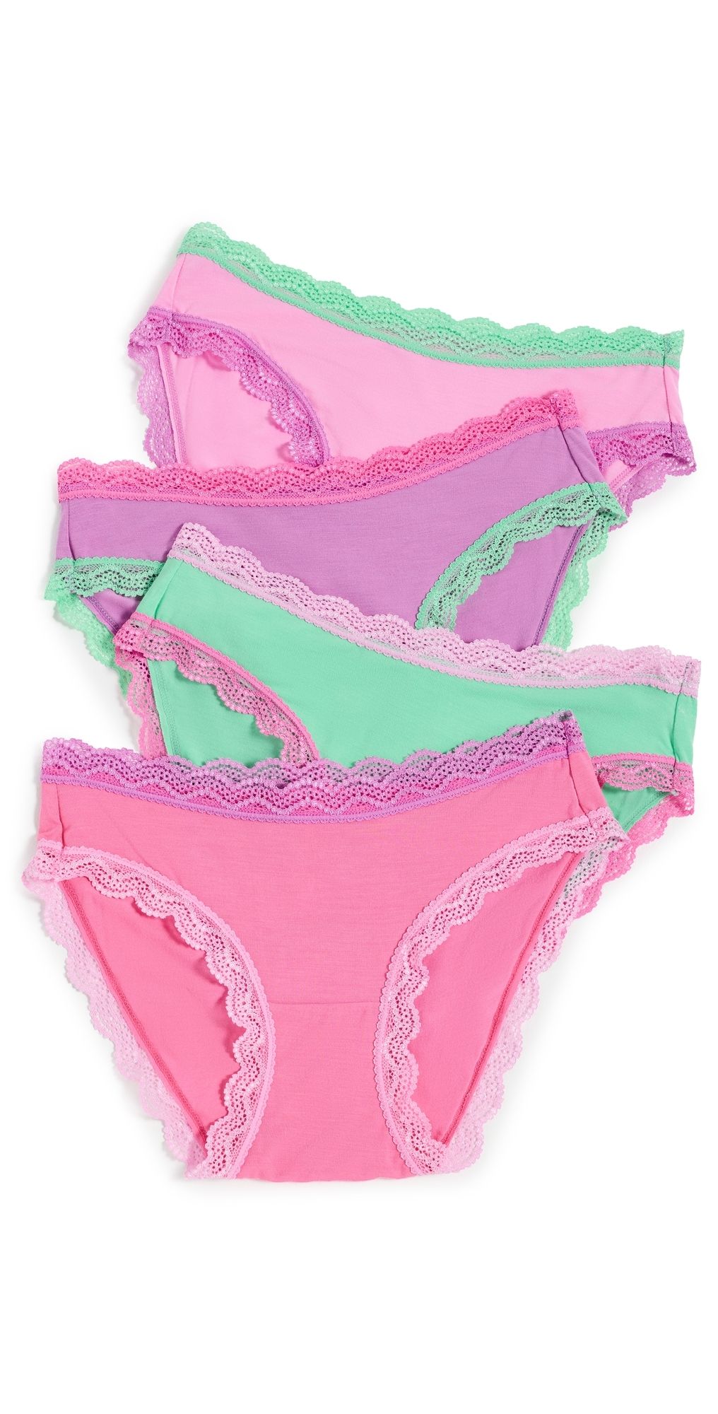 Stripe & Stare Original Knickers 4 Pack Candy Floss Contrast XS