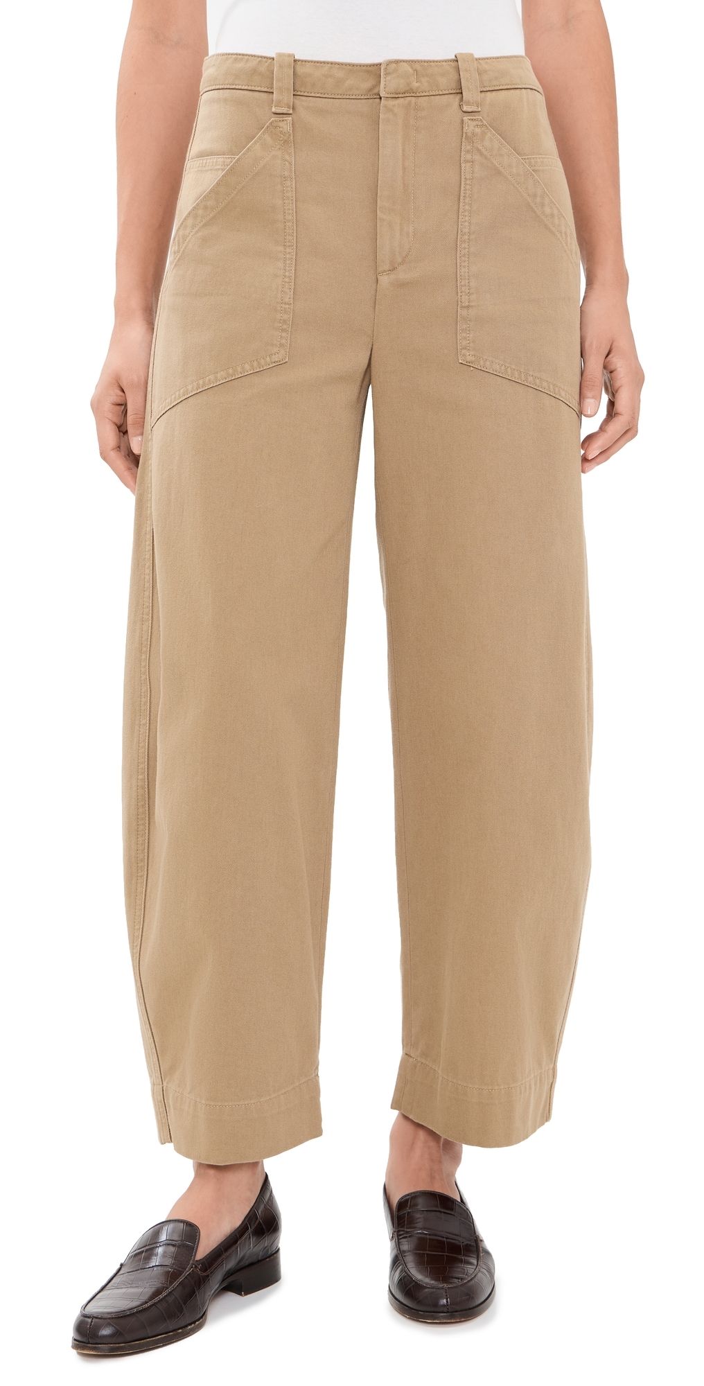 Vince Mid Rise Washed Cotton Utility Pants Carmello 10