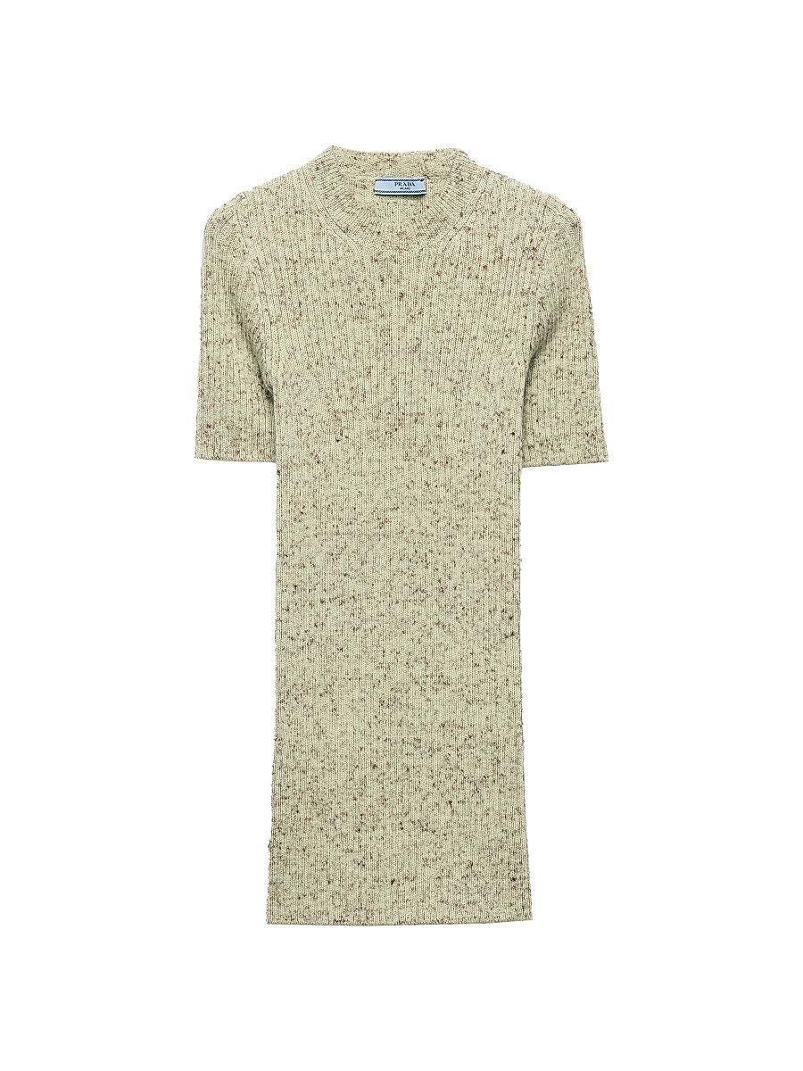 Women's Short-Sleeved Ribbed Knit Sweater - Green - Size 12