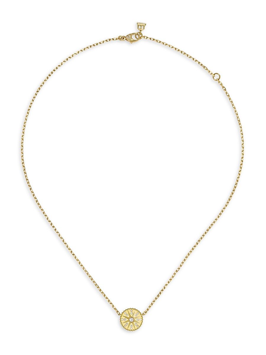 Women's Celestial Orbit 18K Yellow Gold & 0.2 TCW Diamond Star Pendant Necklace - Yellow Gold