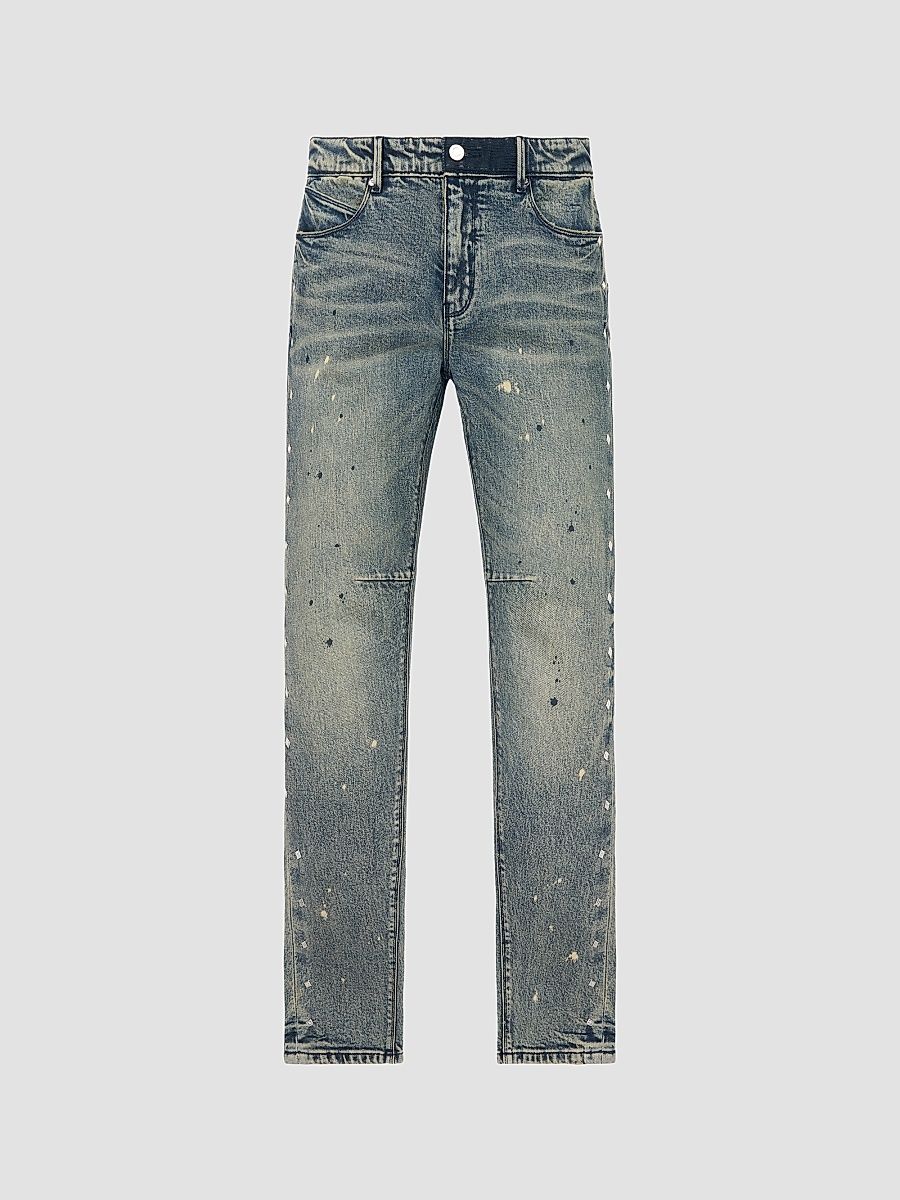 Men's Curva Ultra Bryant Studded Skinny Jeans - Marine Paint Stud - Size 40
