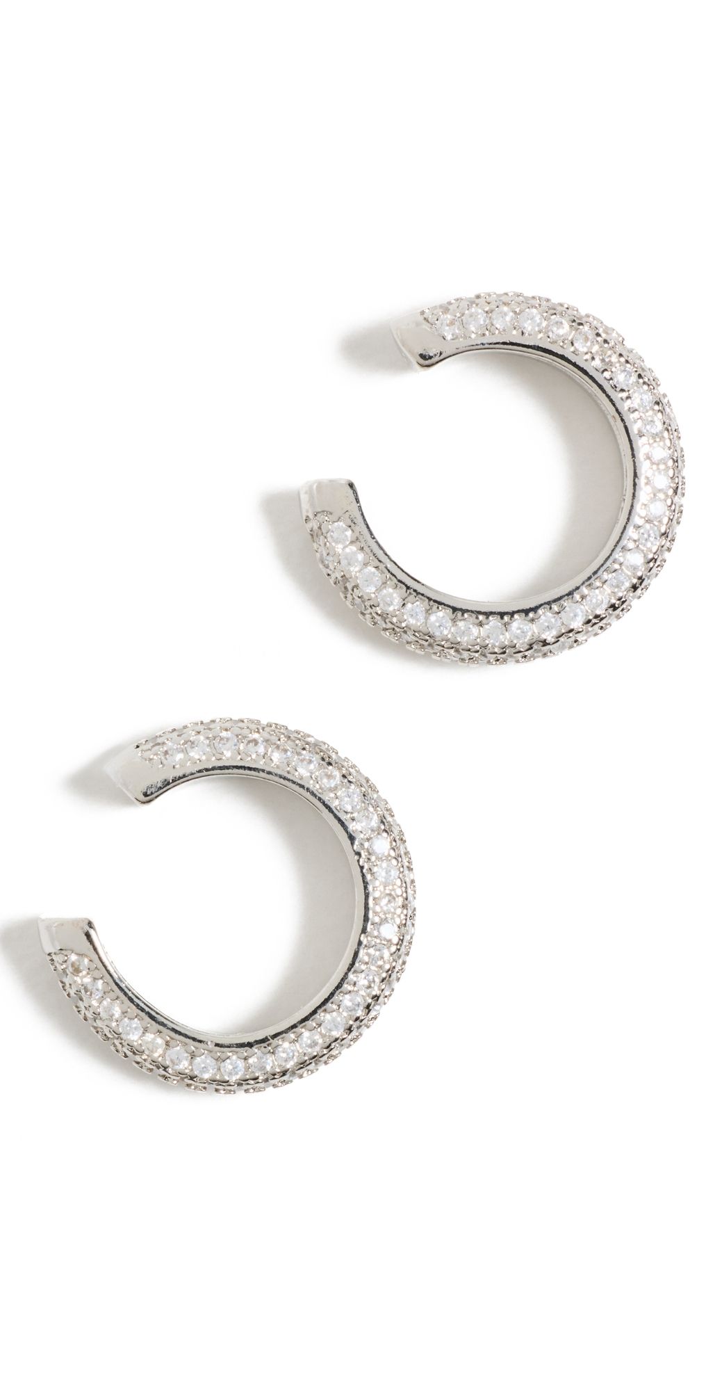 SHASHI Micro Pave Ear Cuff Set of 2 Silver One Size