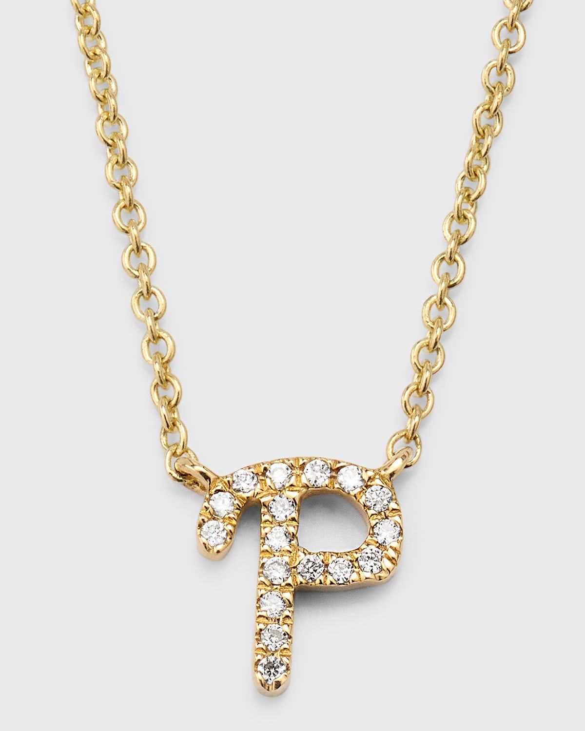 14k Diamond Pave Initial Necklace