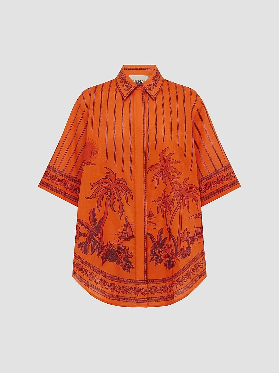 Women's Boathouse Oversize Shirt - Orange - Size 12