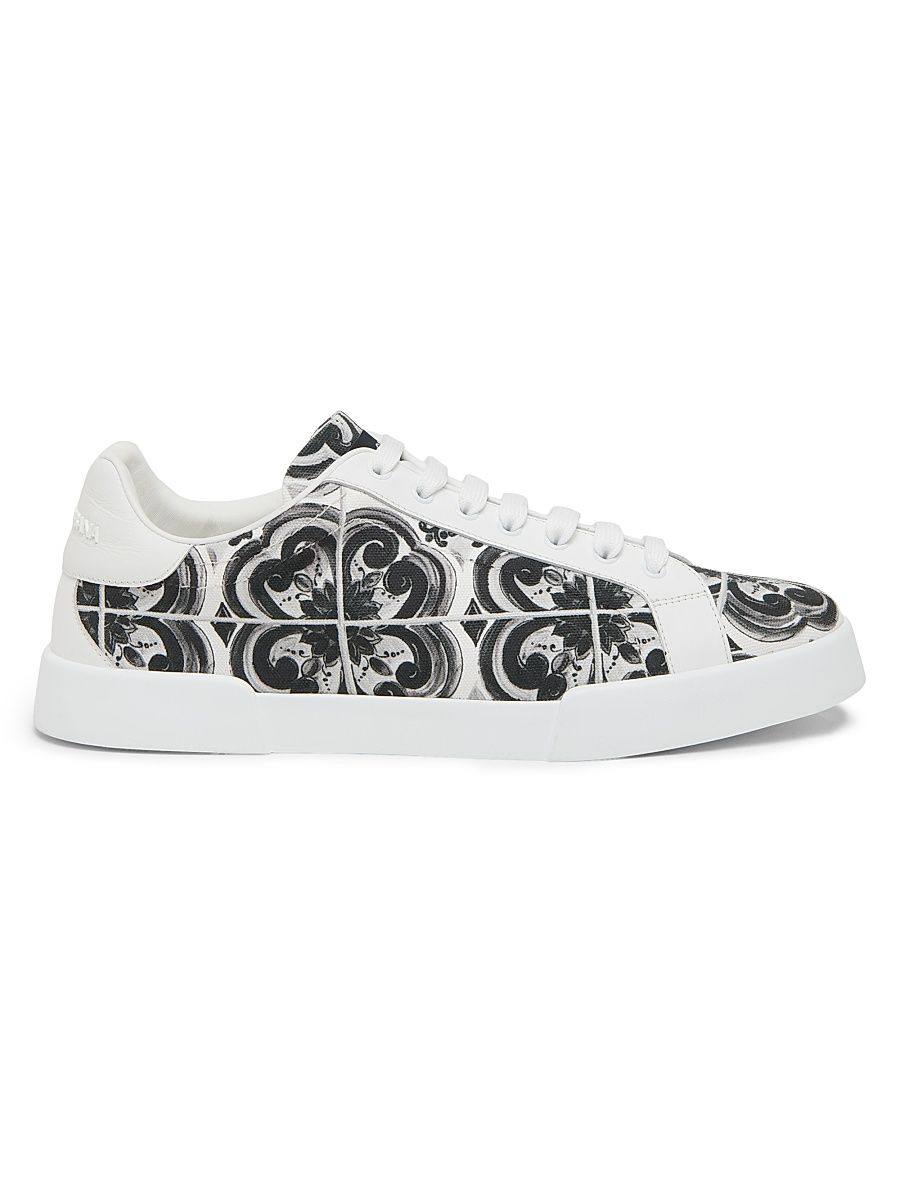 Men's Canvas Low-Top Sneakers - White - Size 13