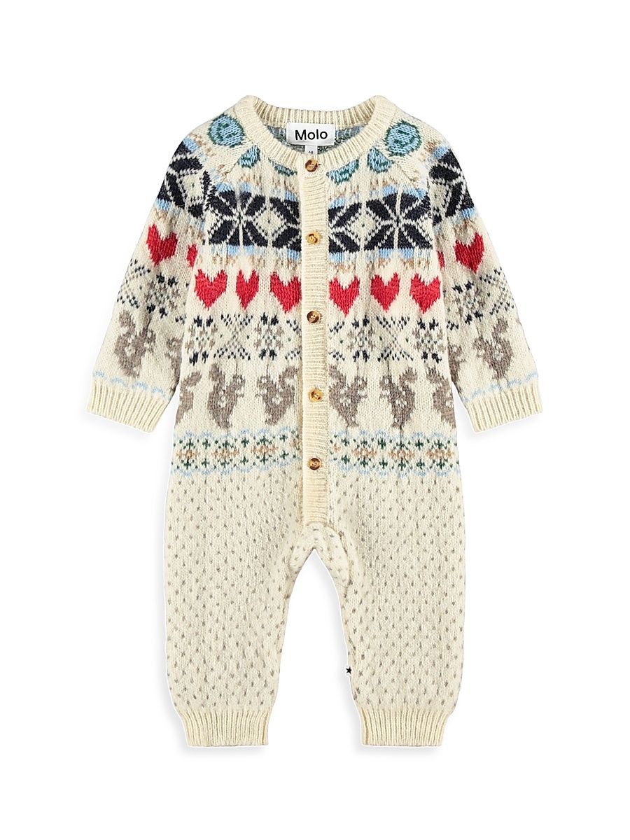 Baby's Frej Colorwork Knit Coveralls - Polar Knit - Size 3 Months