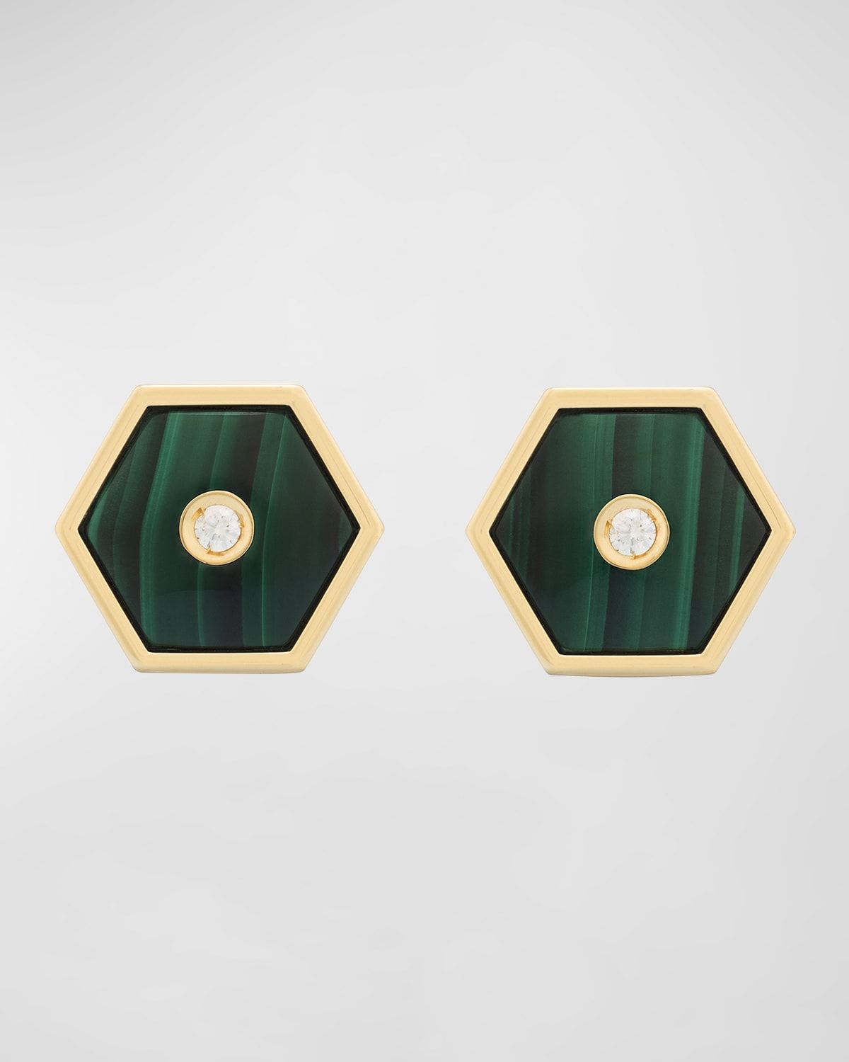 Baia Sommersa Malachite and Diamond Earrings