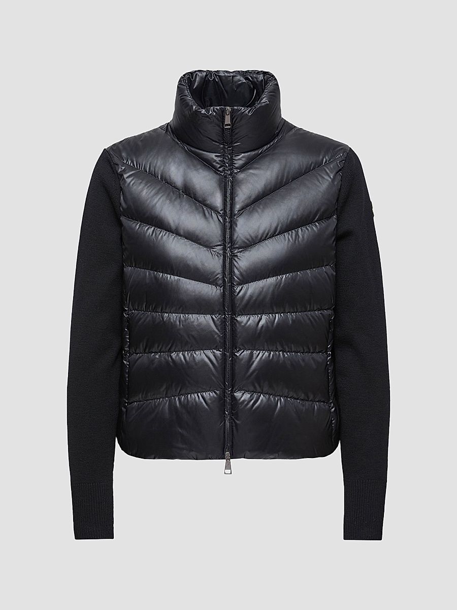 Moncler Women's Down-Filled Cardigan in Wool - Black - Size Small