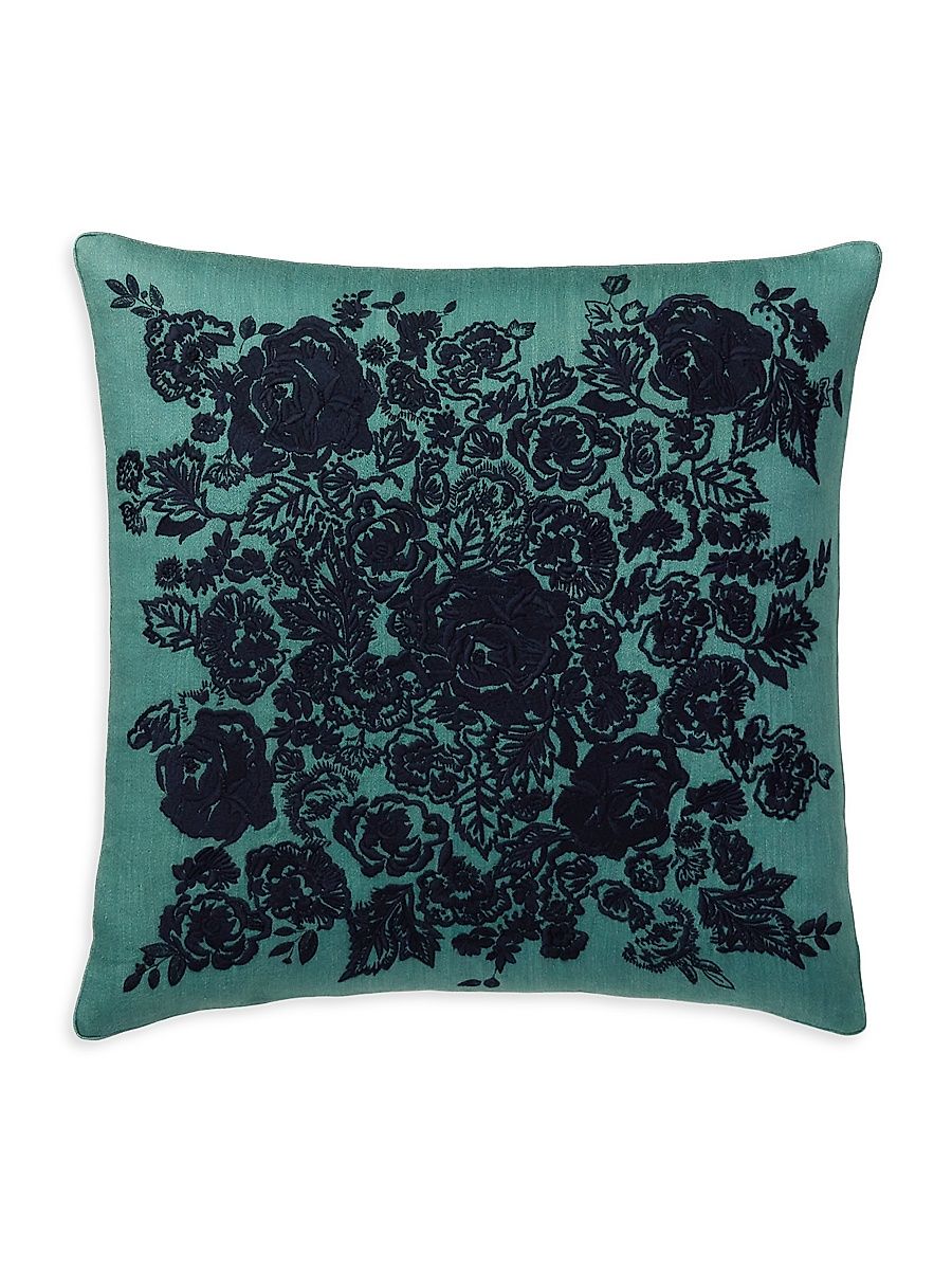 Chandley Embroidered Throw Pillow - Blue