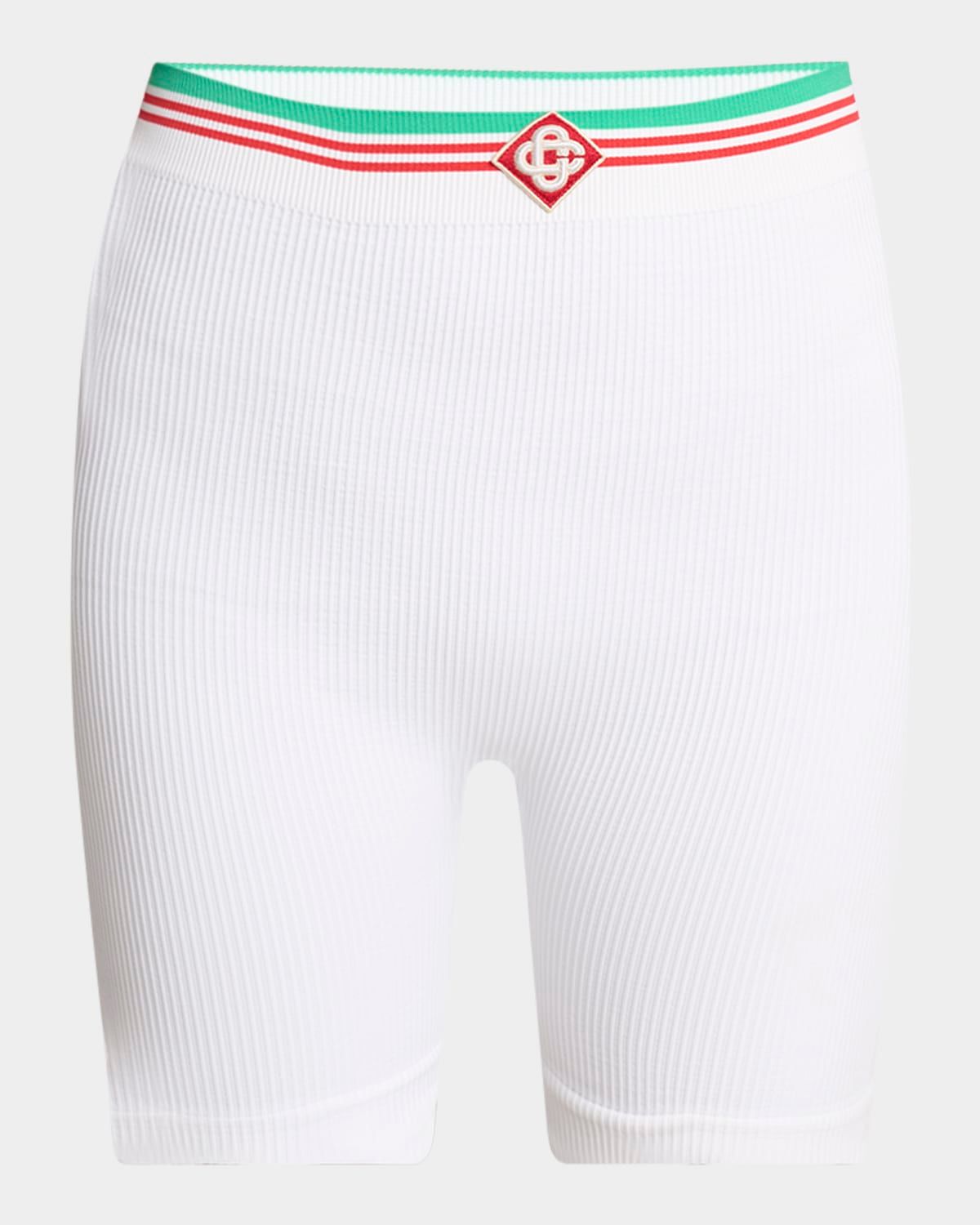 Logo-Band Seamless Rib Biker Shorts
