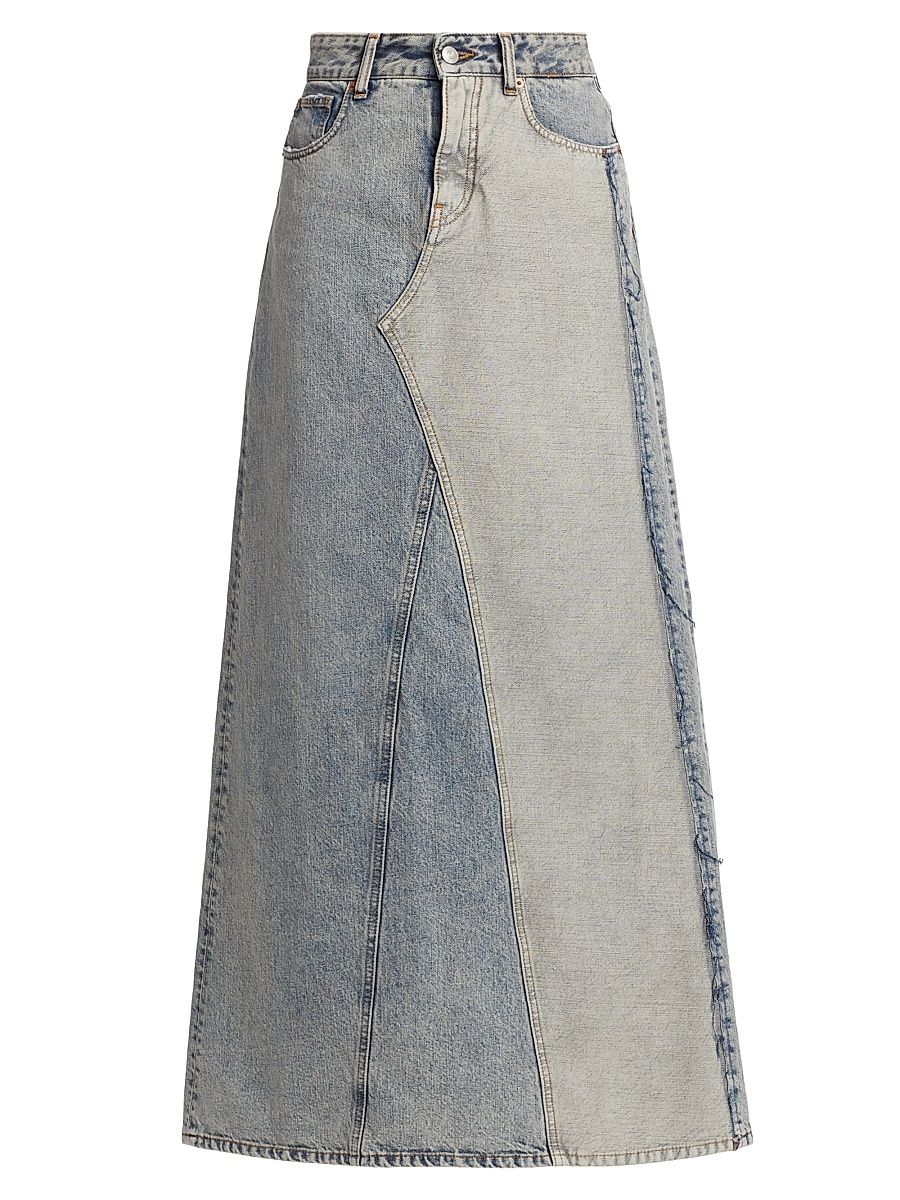 Women's A-Line Denim Maxi Skirt - Light Blue - Size 0