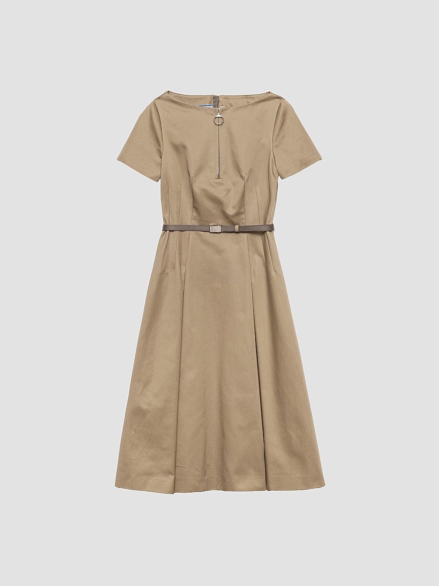 Women's Chino Zipper Dress - Khaki - Size 10