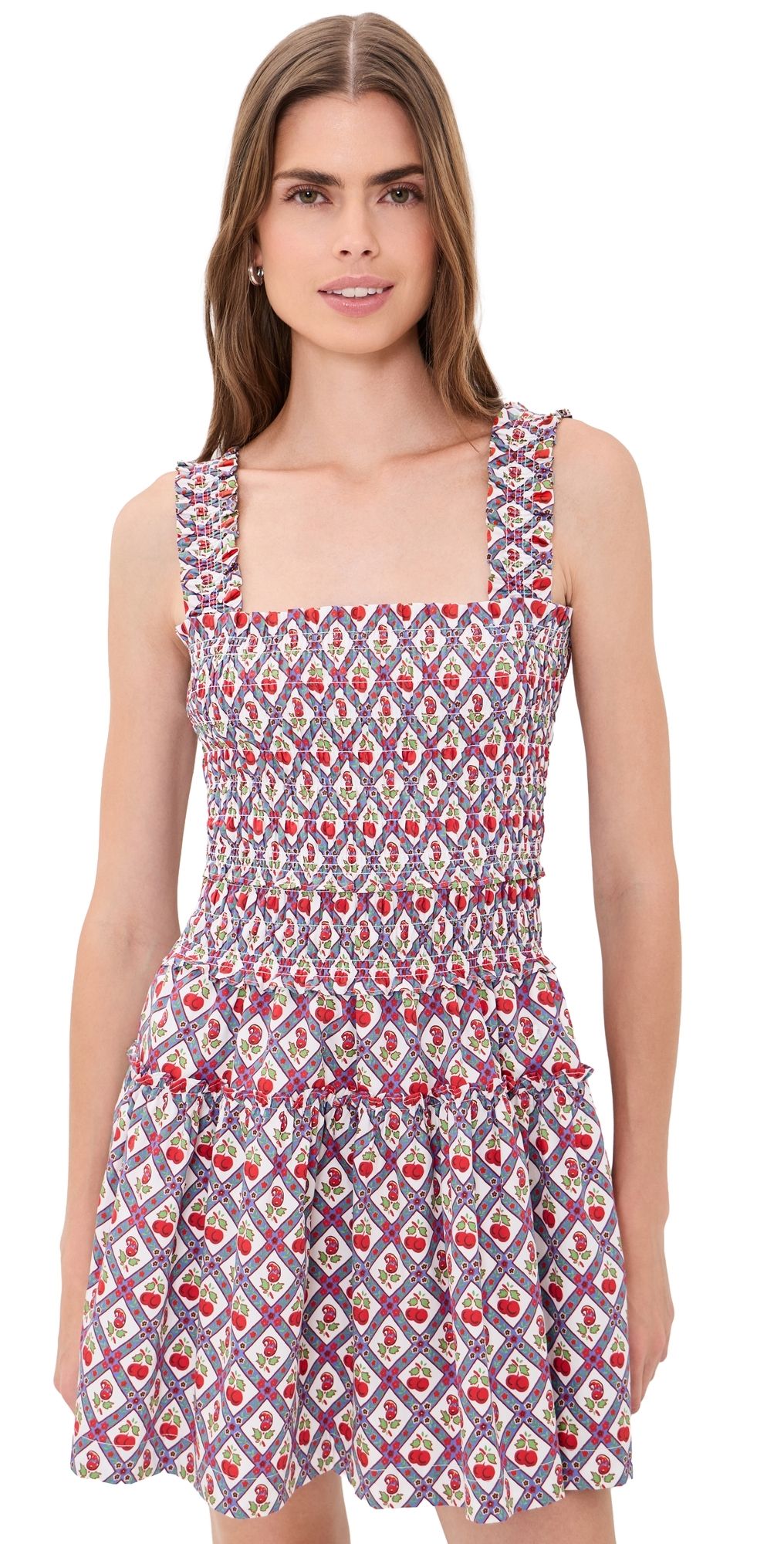 Hill House Home The Azalea Mini Nap Dress Diamond Cherries L