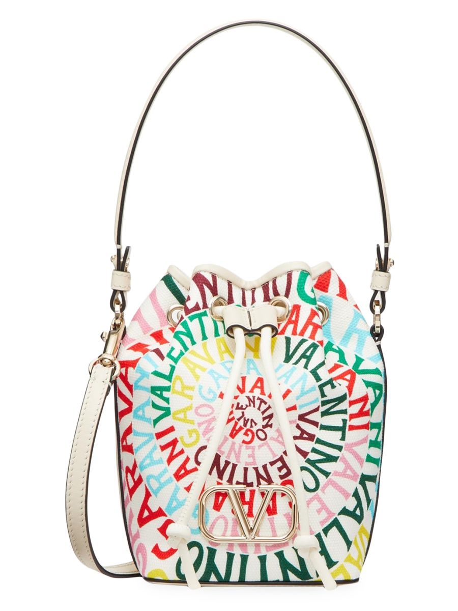 Valentino Women's Mini Bucket Bag in Canvas - Multicolor