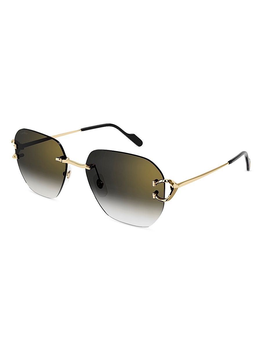 Women's C Décor 58MM Square Sunglasses - Gold Grey Smoke