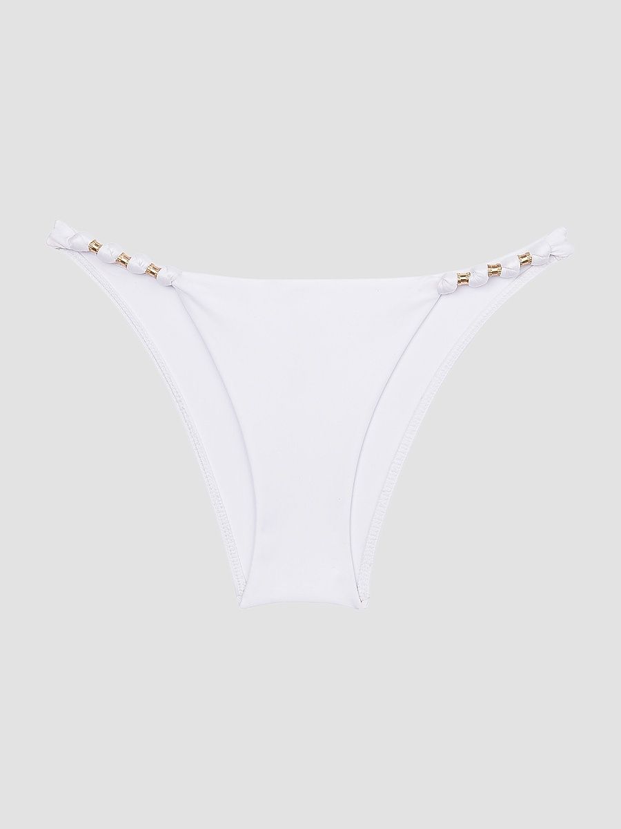 Women's Paula Knotted Bikini Bottom - White - Size Large