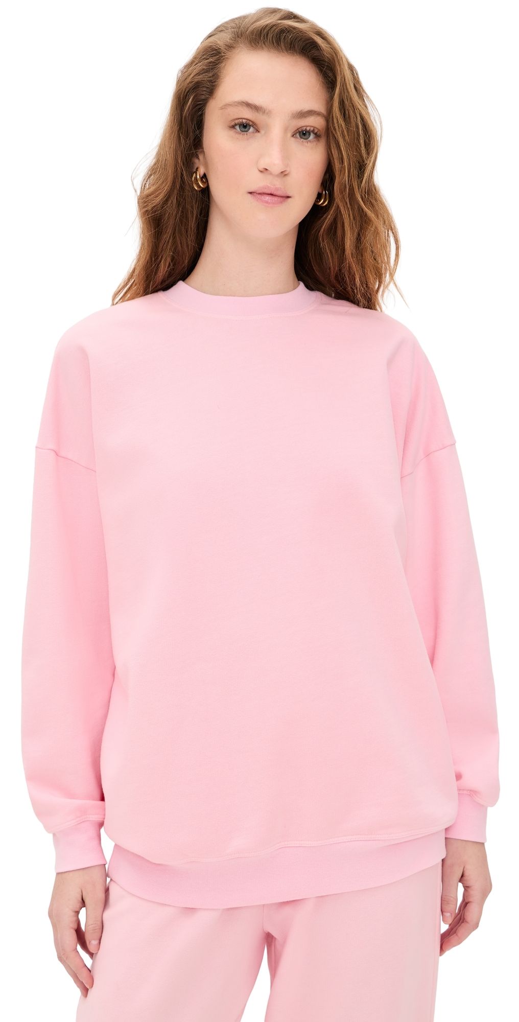 Year of Ours Crew Neck Sweatshirt Strawberry Cream XS