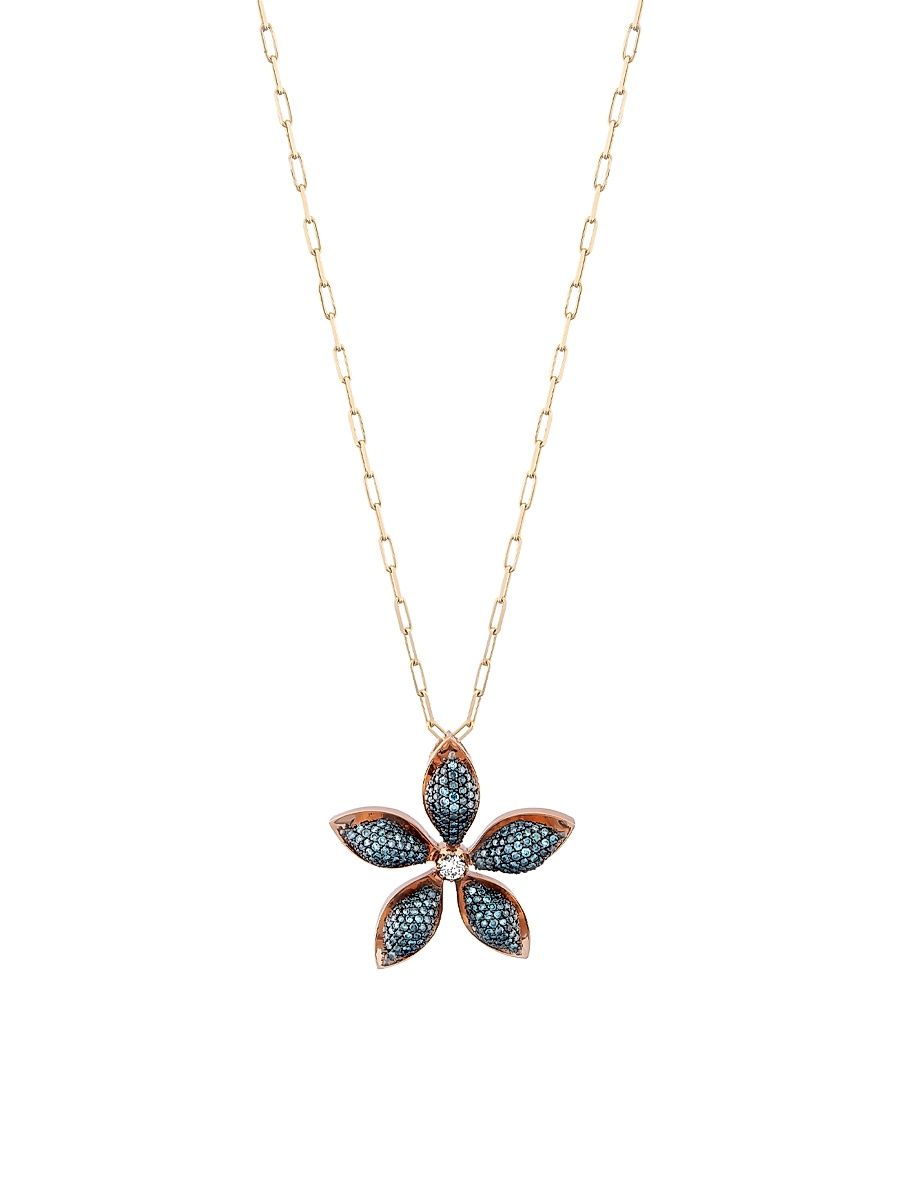 Women's Apple Seed 18K Rose Gold & 2.67 TCW Diamond Star Pendant Necklace - Rose Gold