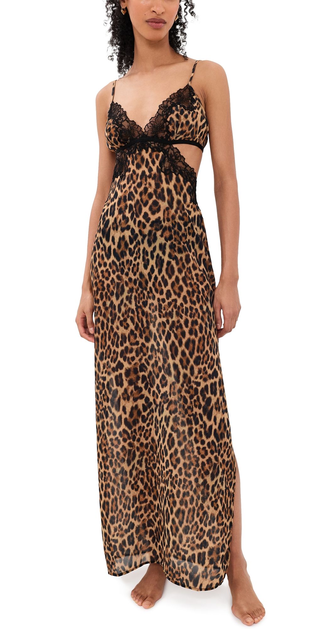 Bluebella Julianne Long Chemise Leopard/Black XL