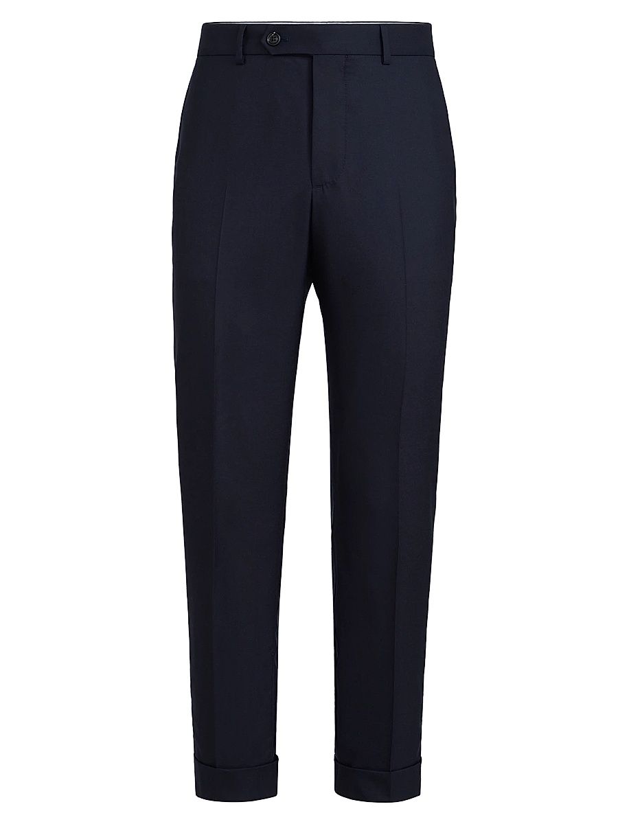 Men's Lightweight Cashmere Trousers - Navy Blue - Size 48