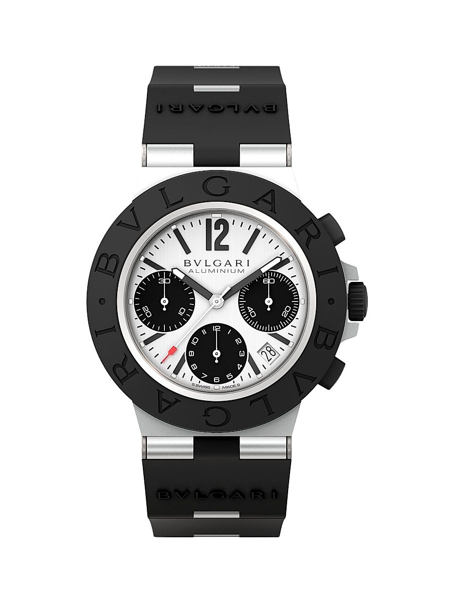 Men's Two-Tone Aluminium-Titanium & Rubber Chronograph Bracelet Watch - Black