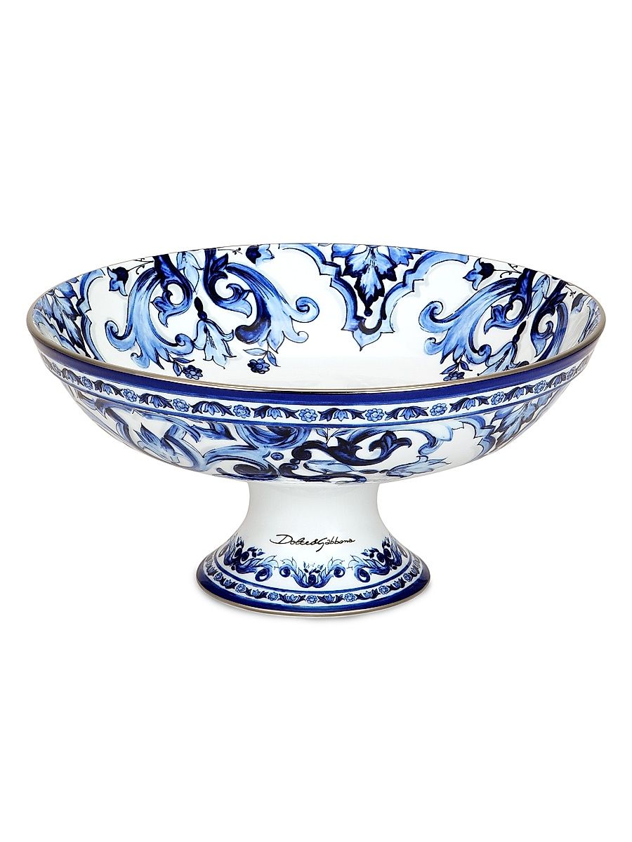 Blu Mediterraneo Footed Fruit Bowl