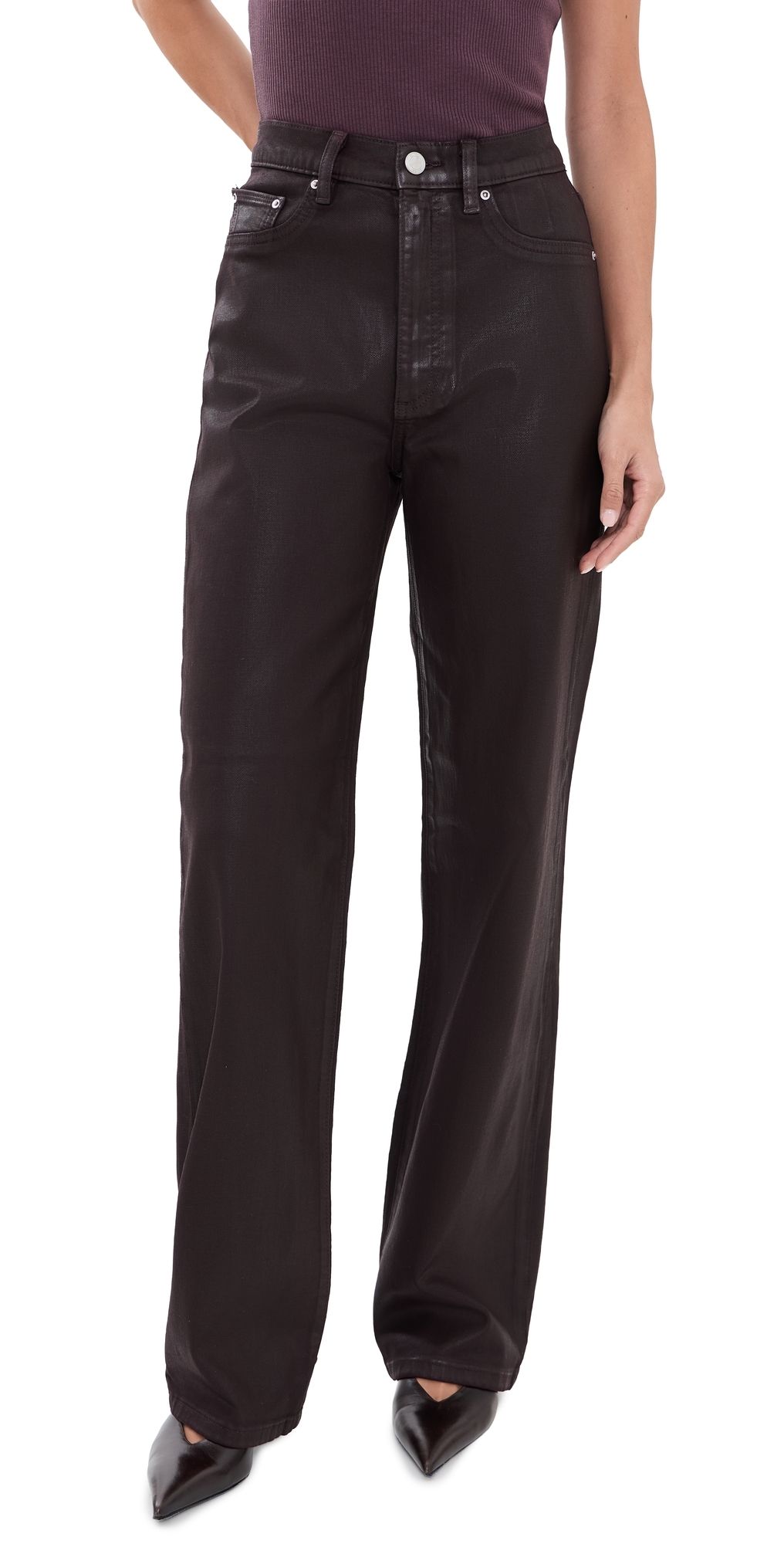 DL1961 Karmine Refined Wide Leg Jeans 31 bramble coated (dl ultimate) 29