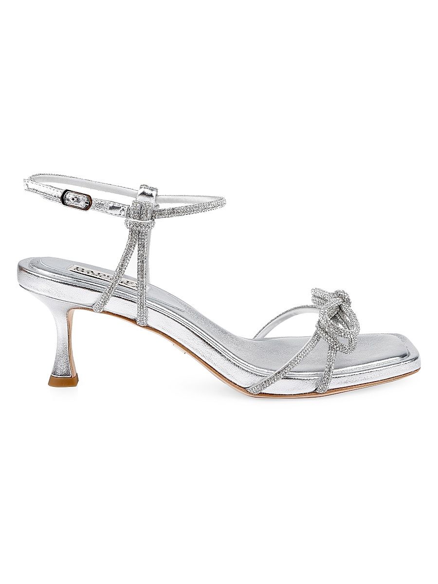 Women's Dandelion 60MM Embellished Metallic Leather Sandals - Silver - Size 9.5