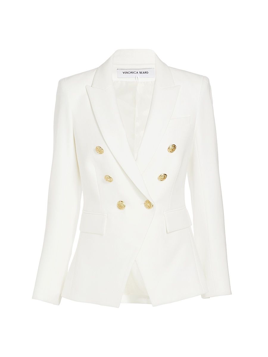 Veronica Beard Women's Miller Dickey Jacket - Off White Gold - Size 18