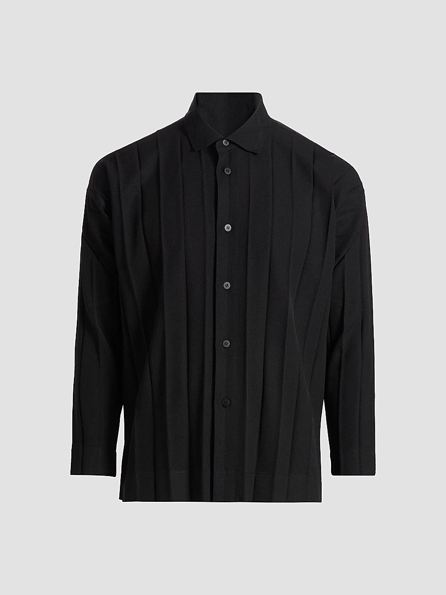 Men's Edge Ensemble Hand-Pleated Shirt - Black - Size XL