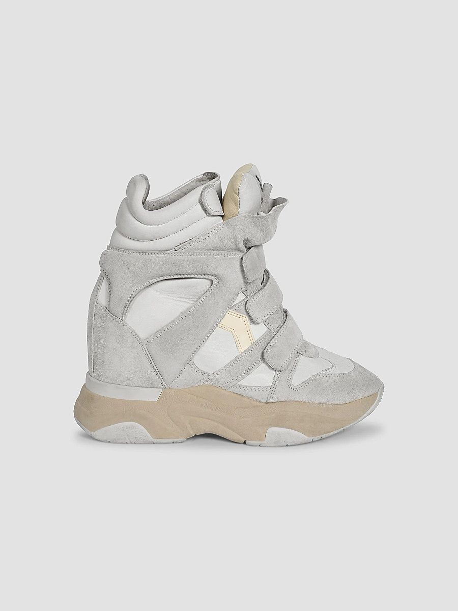 Isabel Marant Women's Balskee 50MM High-Top Wedge Sneakers - White - Size 11