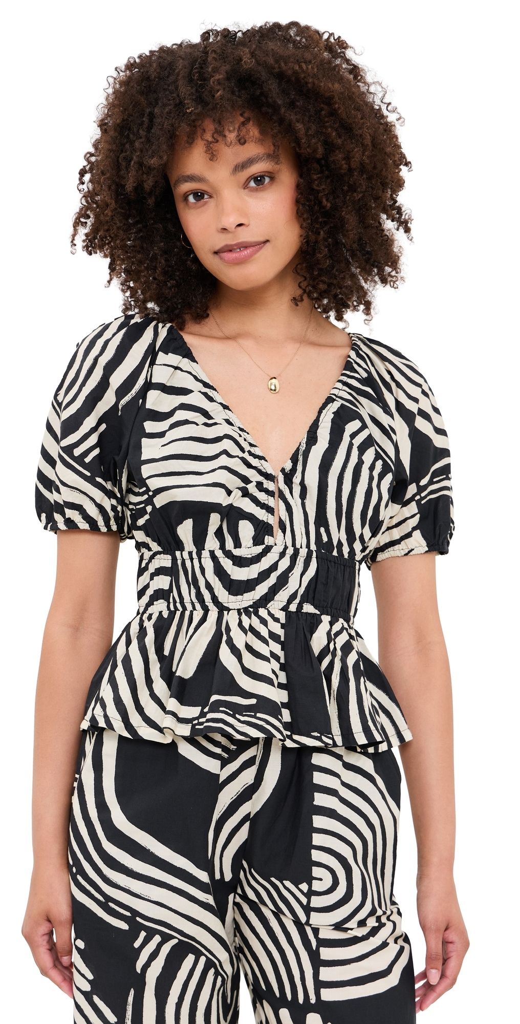 RAILS Argenta Blouse Onyx Waves M