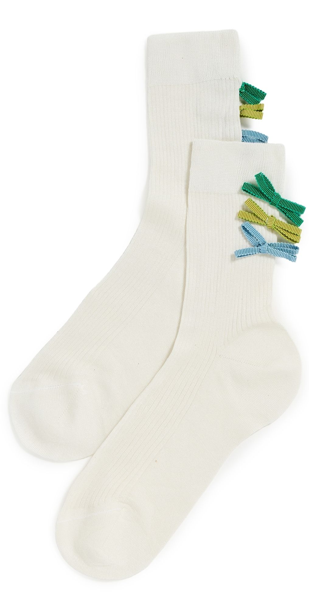 Maria La Rosa Isla Silk Socks Off White One Size