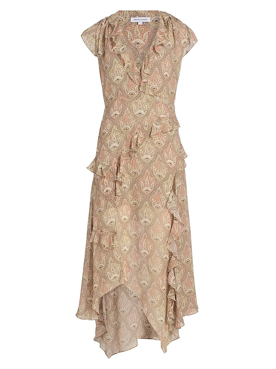 Women's Avenel Paisley Cap-Sleeve Dress - Stone Khaki Multi - Size 16