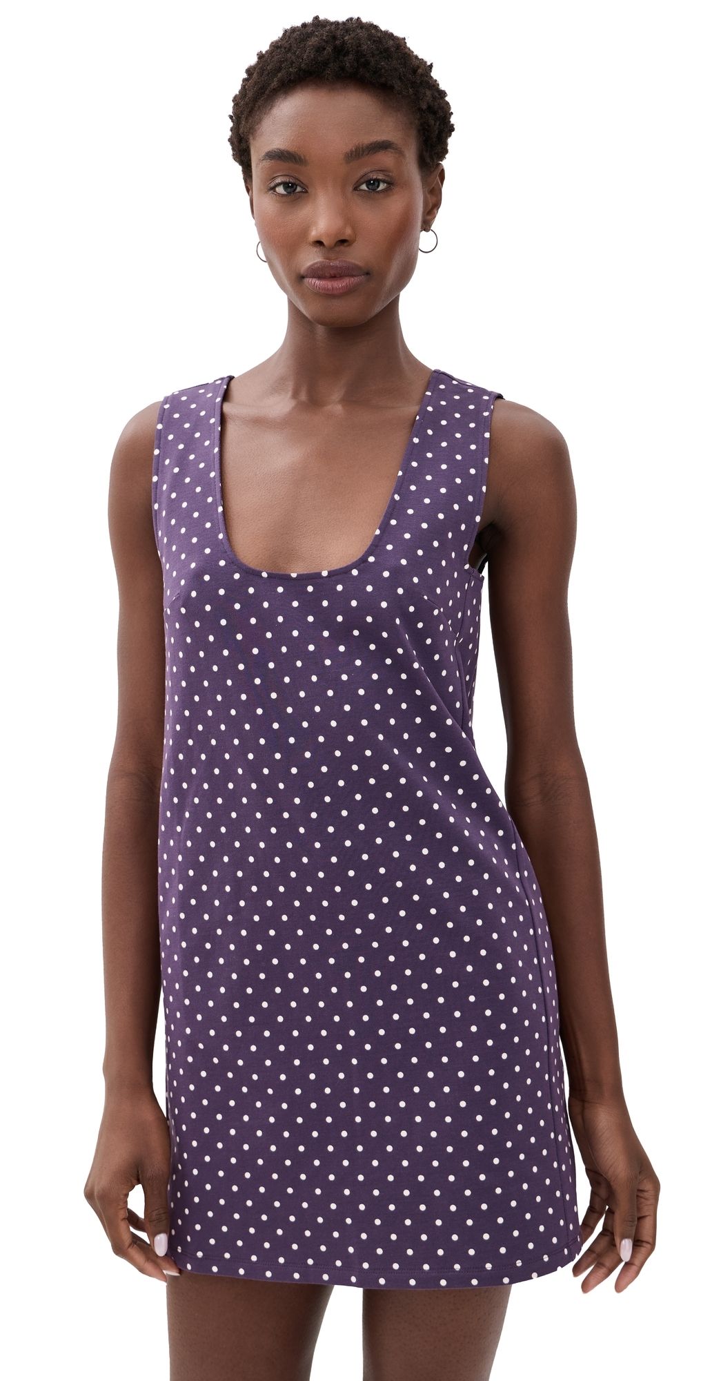 POSSE Tommy Dress Purple Ivory Polka Dot L