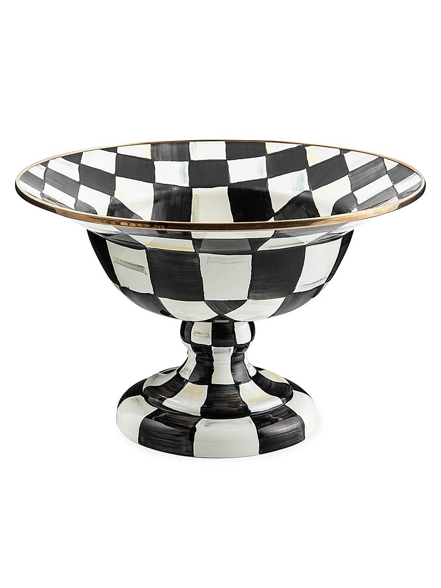 Large Courtly Check Compote Bowl