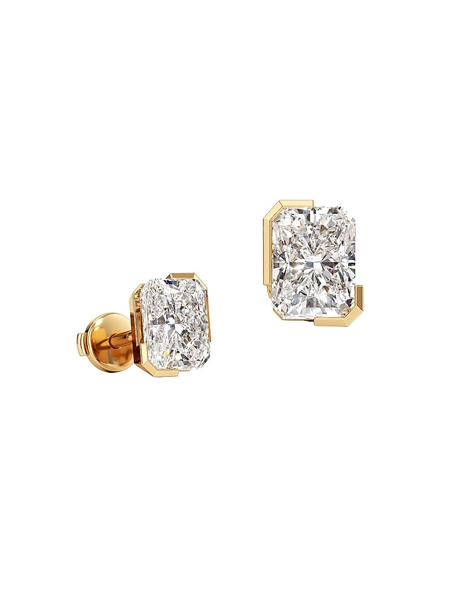 Women's Meta 18K Gold & 2.08 TCW Lab-Grown Diamond Radiant-Cut Stud Earrings - Yellow Gold