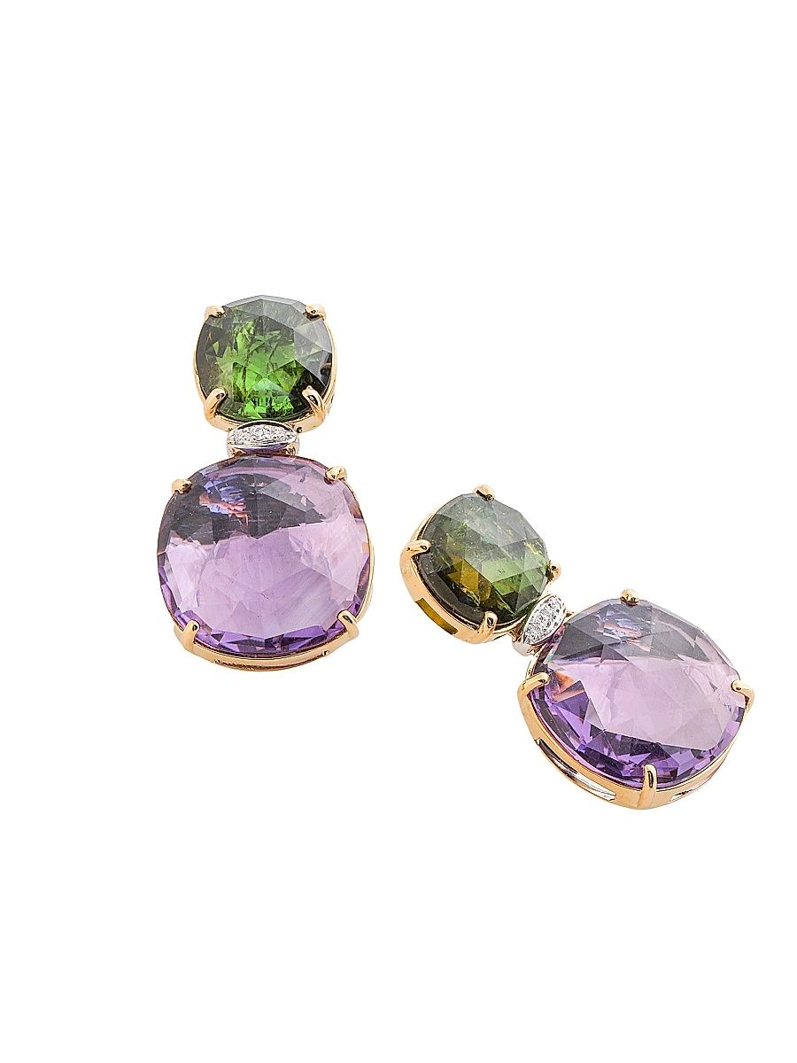 Women's Alta 18K Yellow Gold, 0.05 TCW Diamond & Multi-Gemstone Earrings