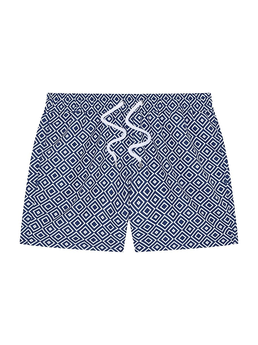 Men's Rio Angra Print Swim Shorts - Navy Blue - Size Small