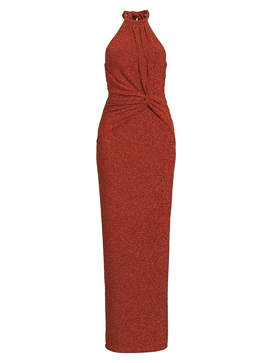Women's Eve Fina Halterneck Gown - Radiant Spice - Size 12