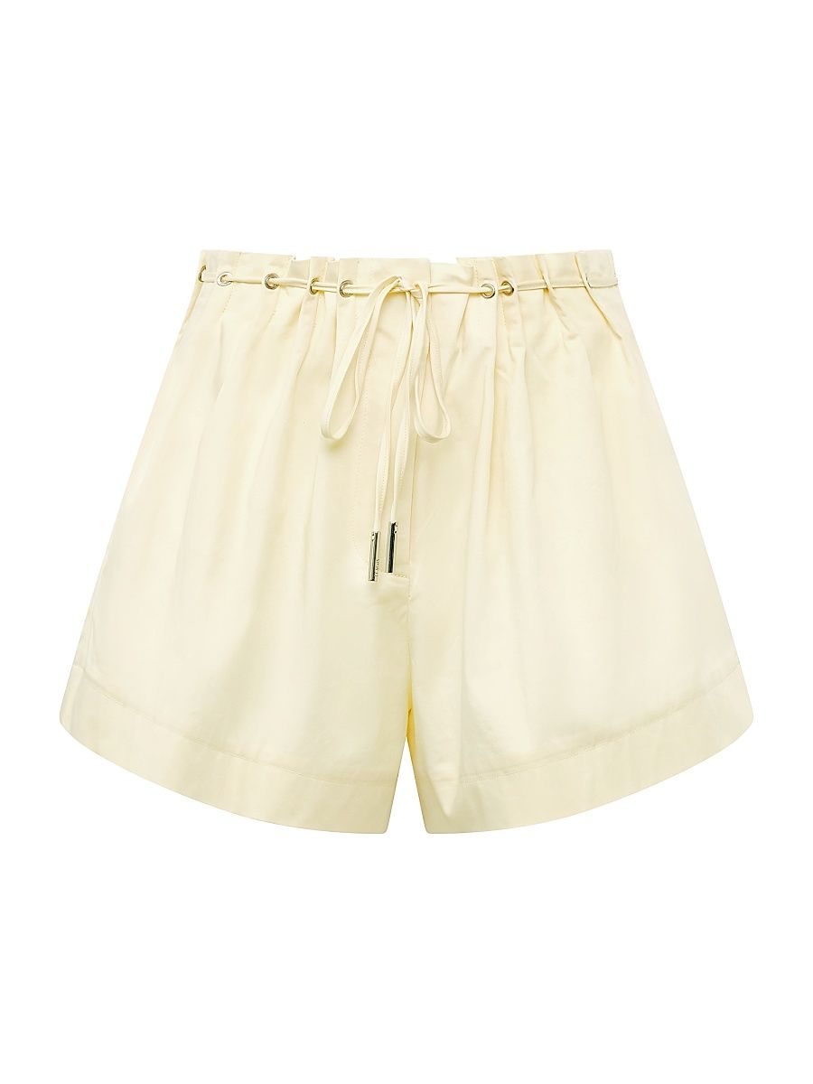 Women's Ripley Stretch-Cotton Drawstring Shorts - Wax - Size 12