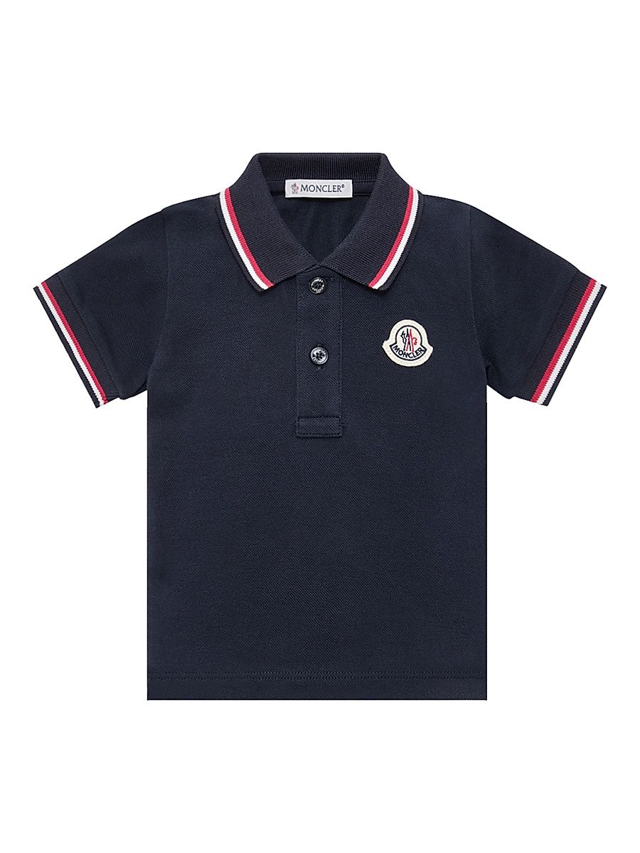 Baby Boy's & Little Boy's Polo Shirt in Cotton Piquet - Navy Blue - Size 2