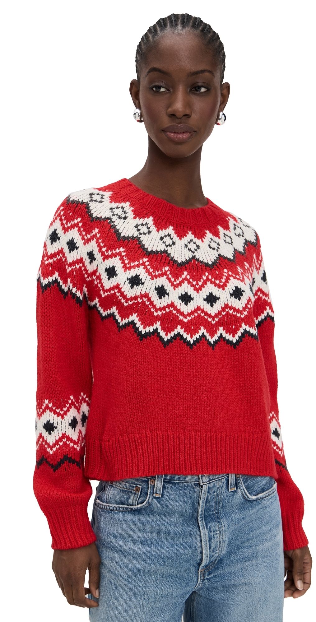 Z Supply Adornment Sweater Festive Red L