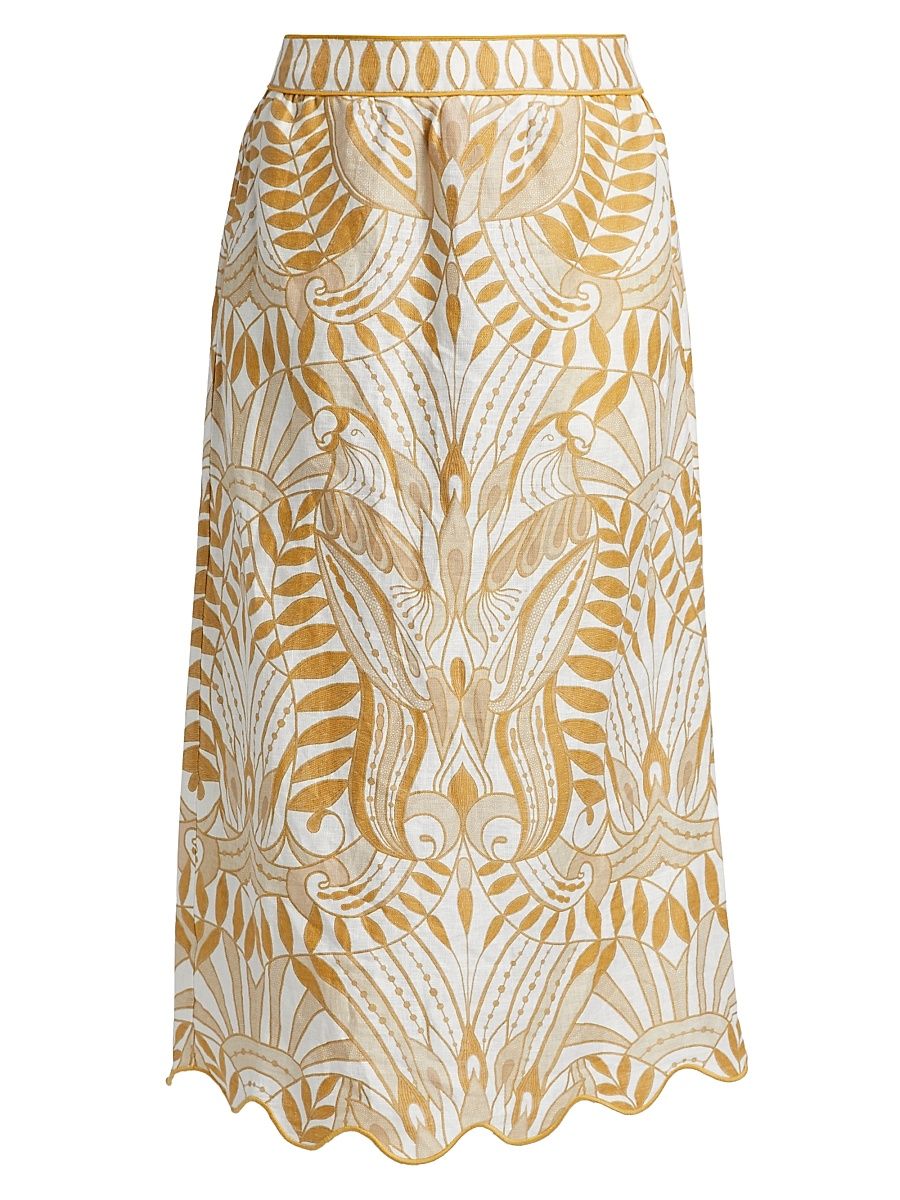 Women's Lace Nature Midi-Skirt - Off White - Size XL