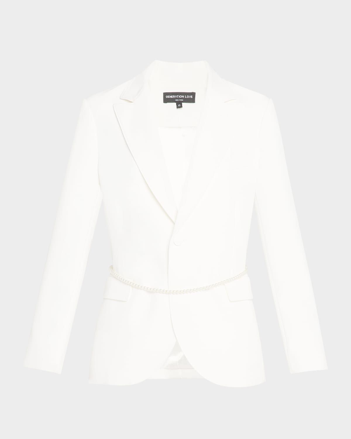 Martina Belted Crepe Blazer