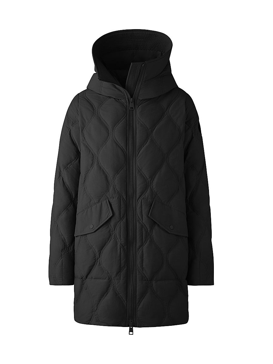 Women's Alessia Quilted Oversized Coat - Black Noir - Size XS