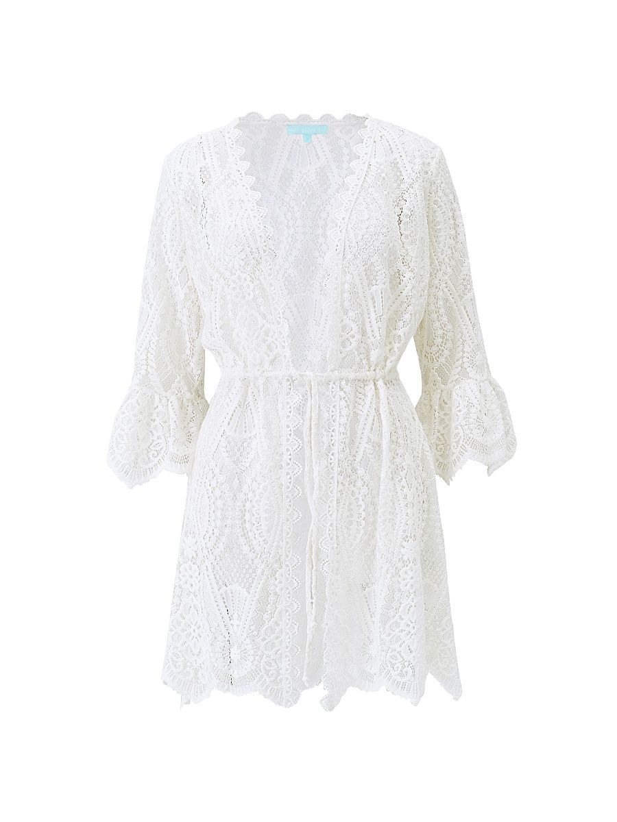 Women's Naia Lace Coverup - White - Size Large