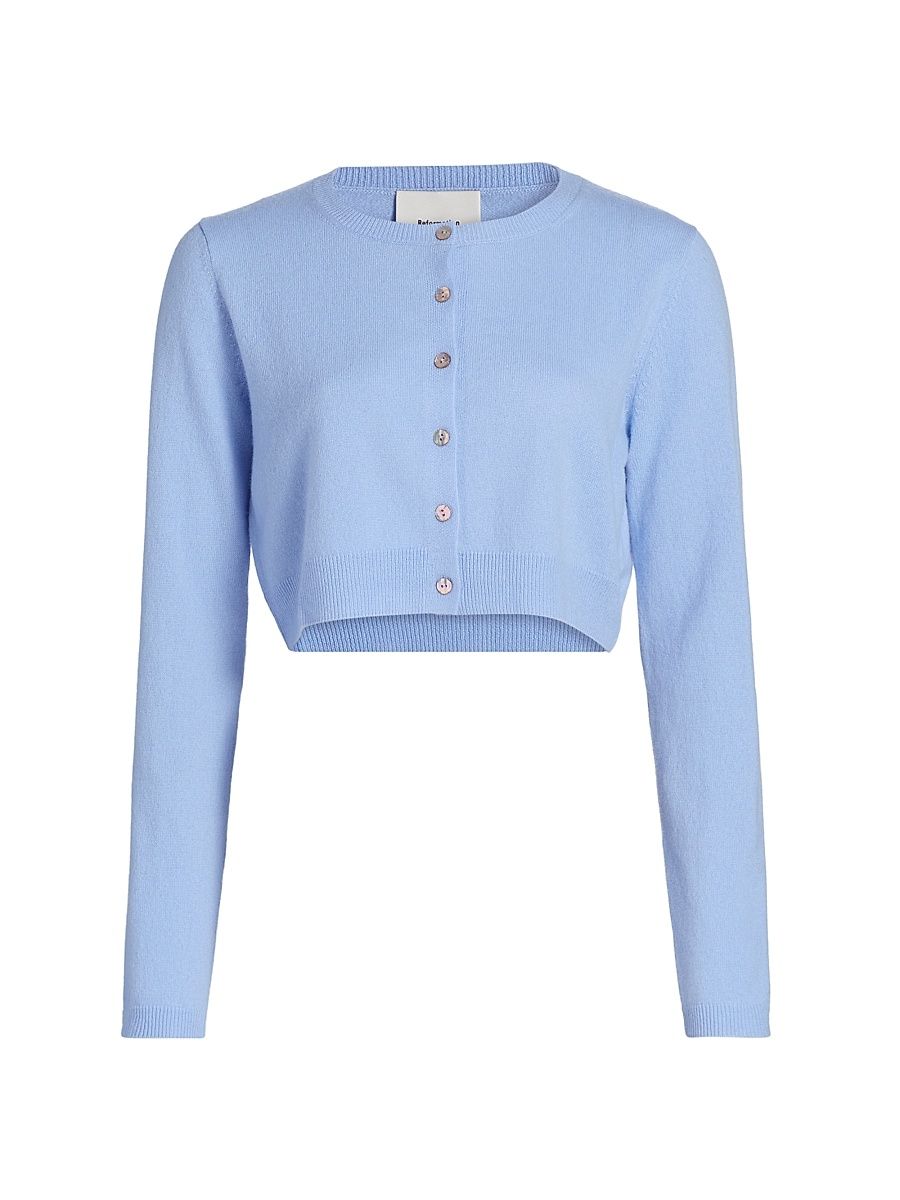 Women's Janie Cashmere Cardigan - Ice Water - Size XL