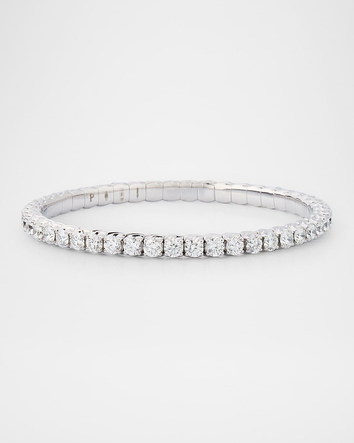 18K White Gold FG/VS Diamond Xpandable Bracelet, 5.5"L
